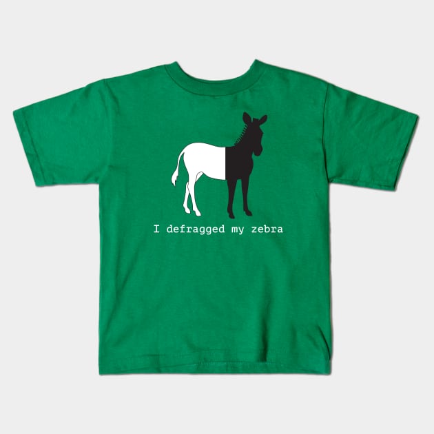 Defragged Zebra Kids T-Shirt by katelein